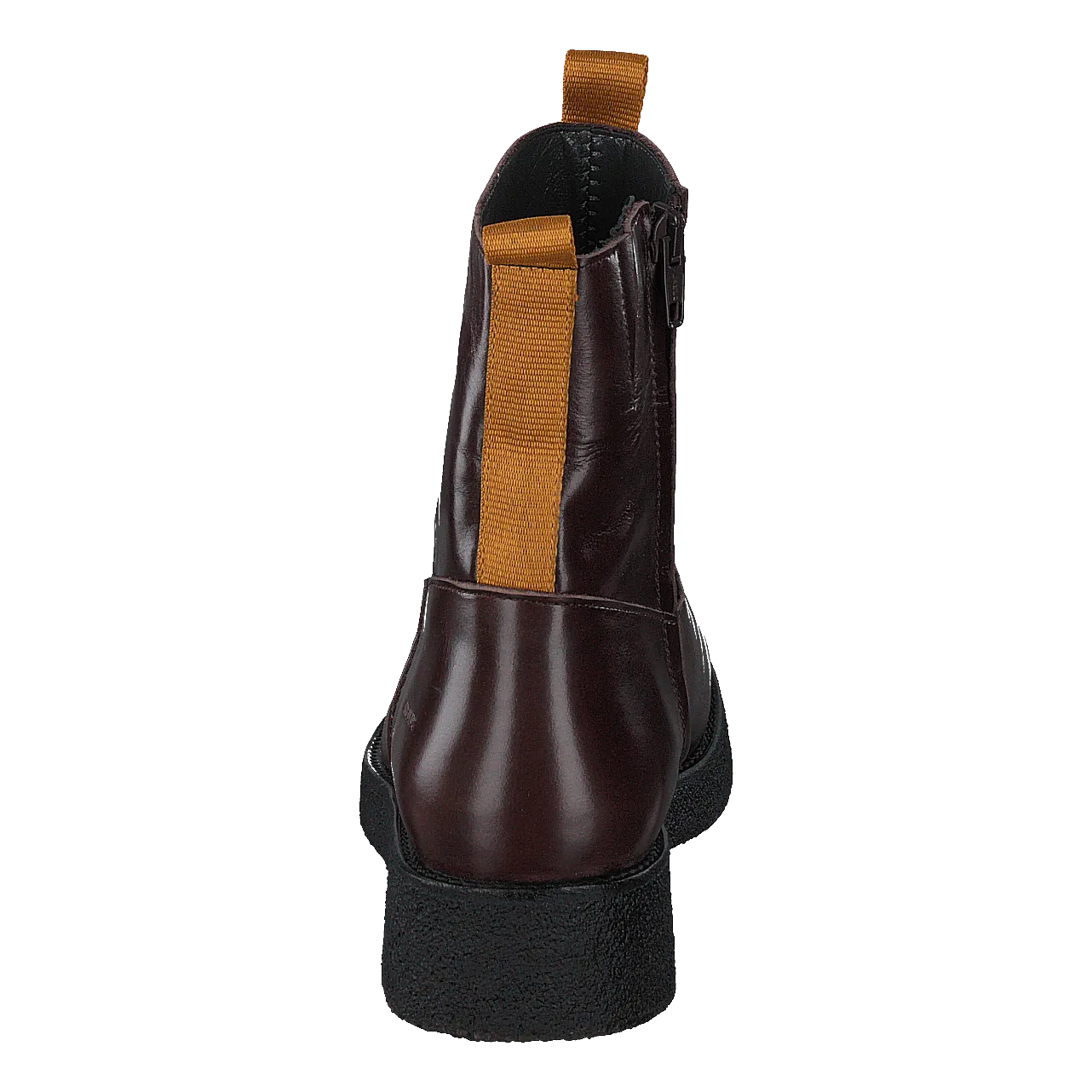 Boot With Zipper Dark Brown/mustard