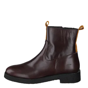 Boot With Zipper Dark Brown/mustard