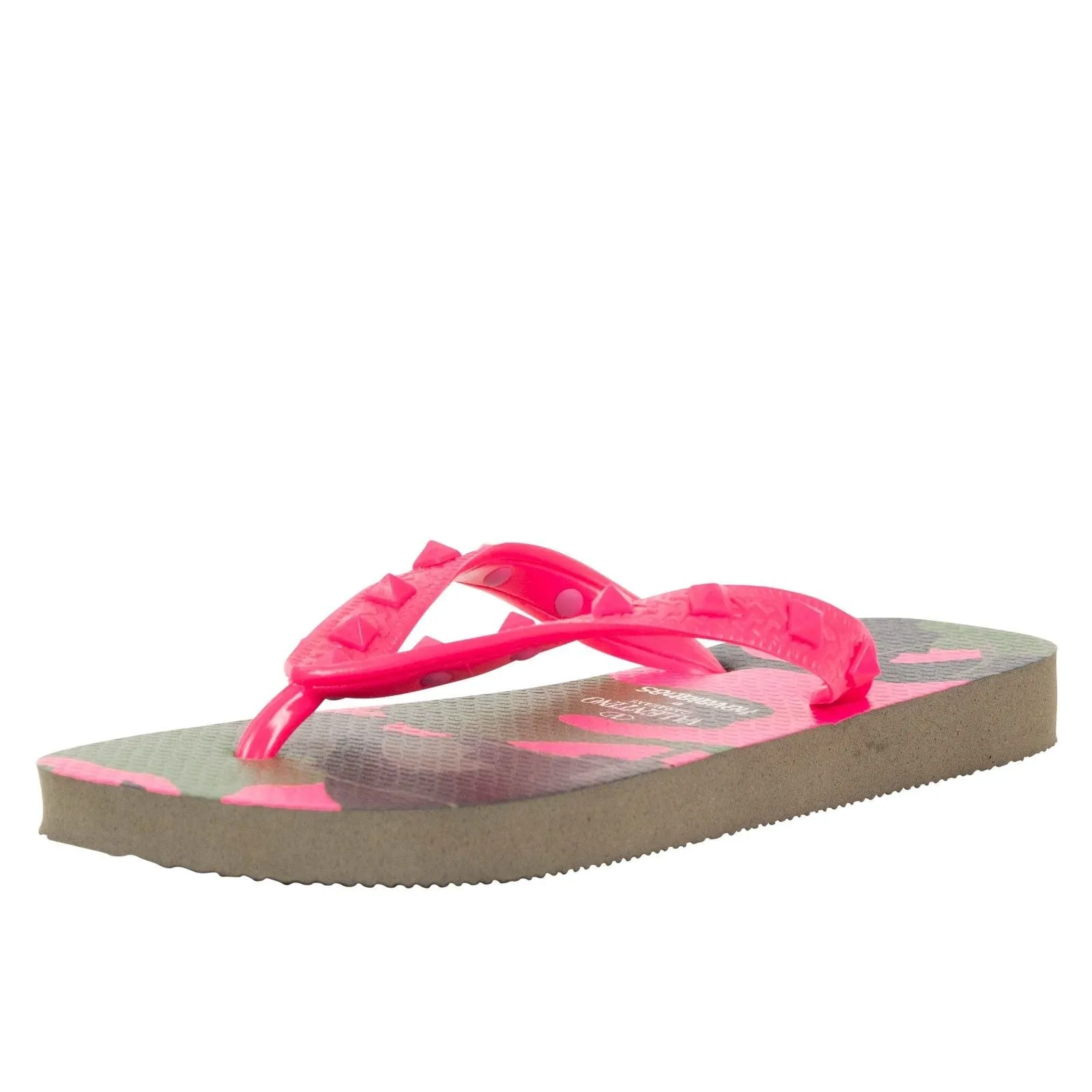 Camouflage Rockstud Flip Flops Flats