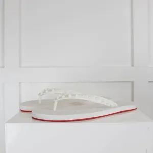 Christian Louboutin White Donna Flip Flops