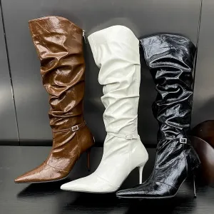 Fashionable Chic Stylish Trendy Elegant Comfortable Pointed Toe Knee High Boots
