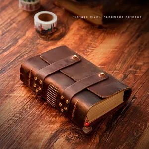 Hand-Sewn Vintage Leather Journal 480 Pages Travel Journal Notebook