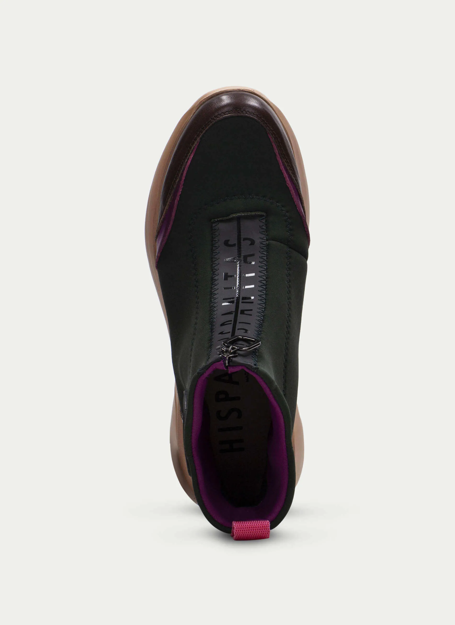 Hispanitas Green Classic Front Zip Sneakers