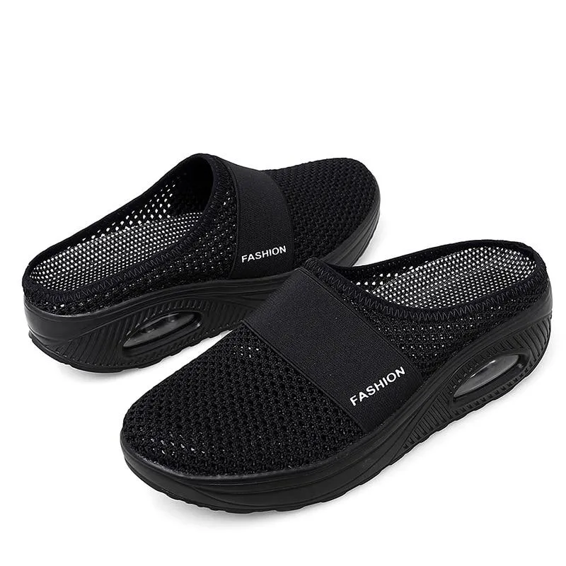 Platform Beach Slippers Women Breathable Mesh Flat Shoes  Flip Flops