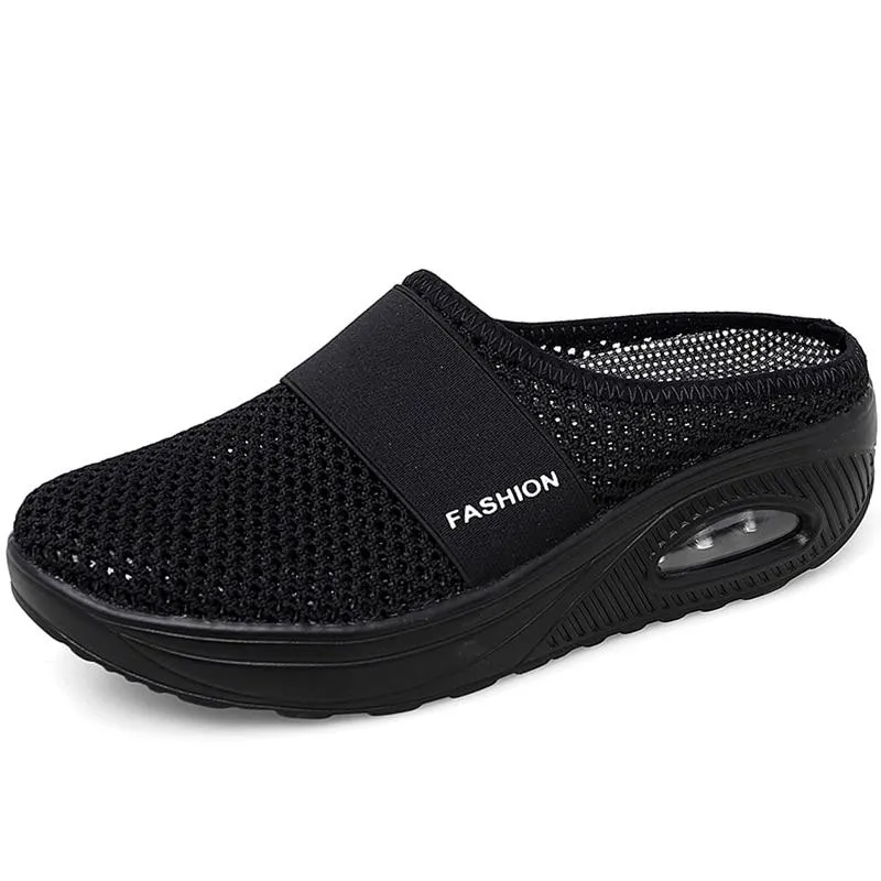 Platform Beach Slippers Women Breathable Mesh Flat Shoes  Flip Flops