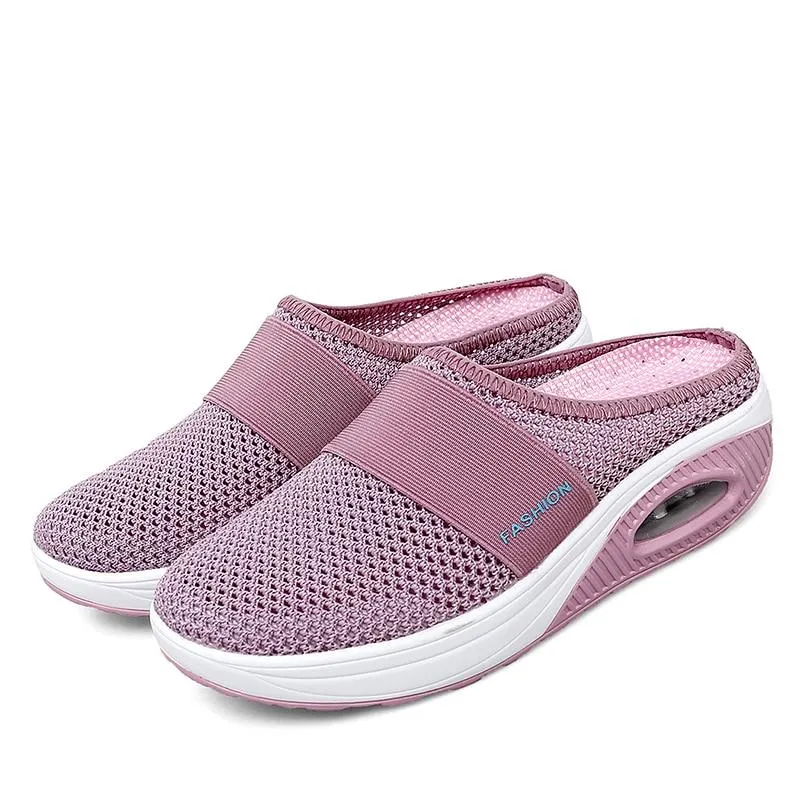 Platform Beach Slippers Women Breathable Mesh Flat Shoes  Flip Flops