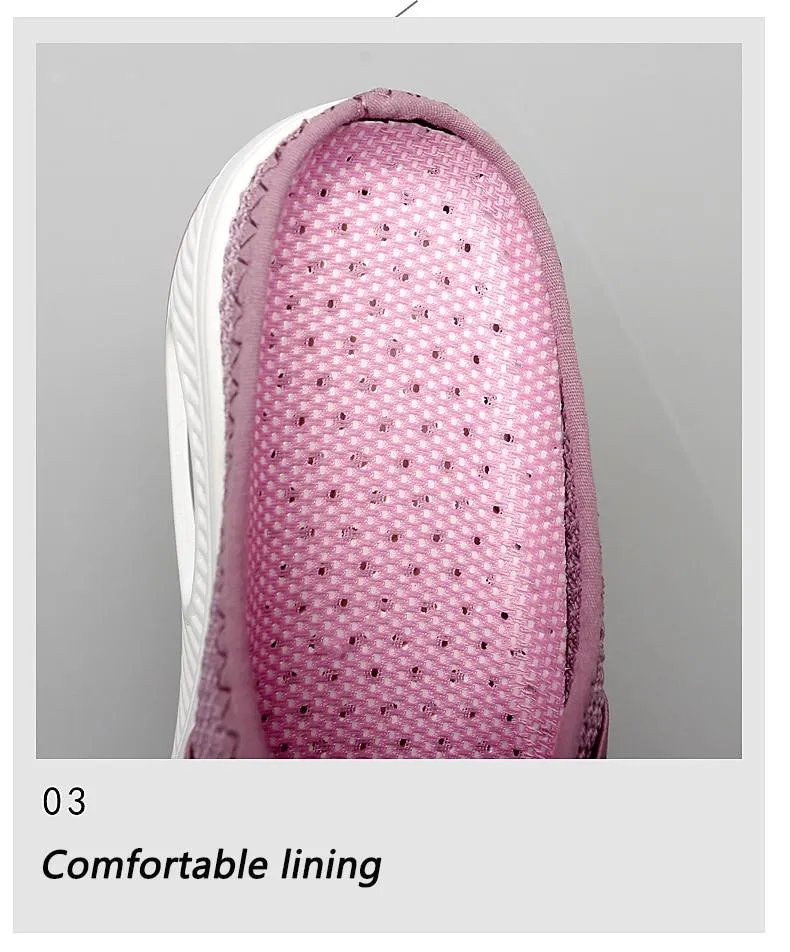 Platform Beach Slippers Women Breathable Mesh Flat Shoes  Flip Flops