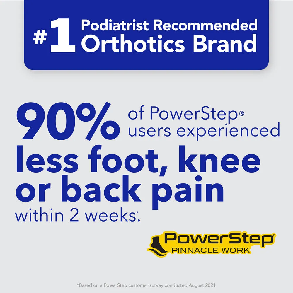 PowerStep Work Insoles | Work Boot Arch Support Orthotic for Standing All Day