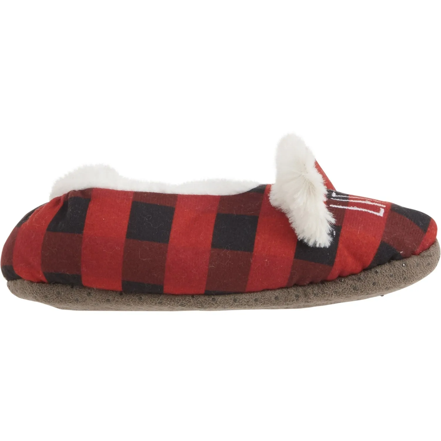 Rae Dunn Boys and Girls Little Bear Plush Faux Fur Lining Plaid Christmas Cozy Slippers