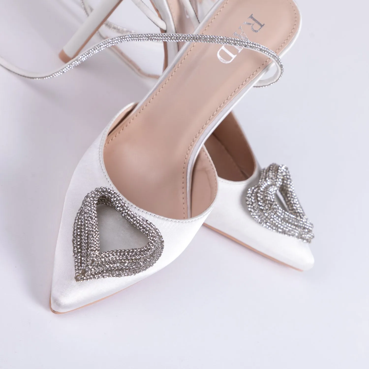 RAID Roana Stiletto Pump in Ivory Satin