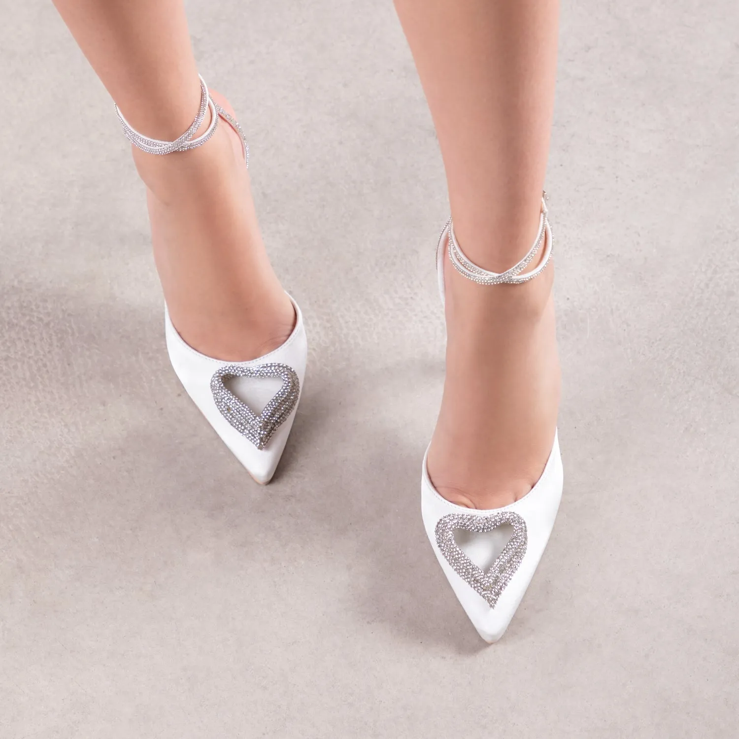 RAID Roana Stiletto Pump in Ivory Satin