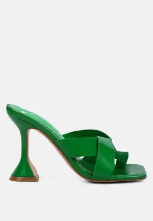 snatched intertwined toe ring heeled sandals