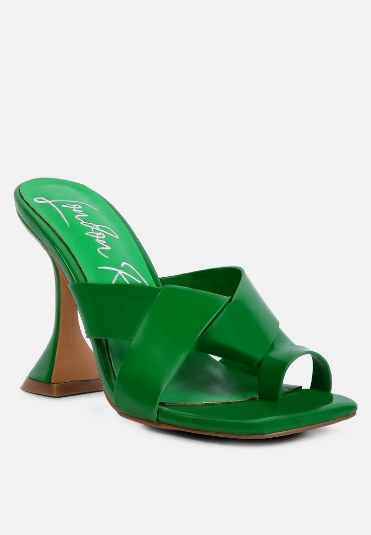 snatched intertwined toe ring heeled sandals