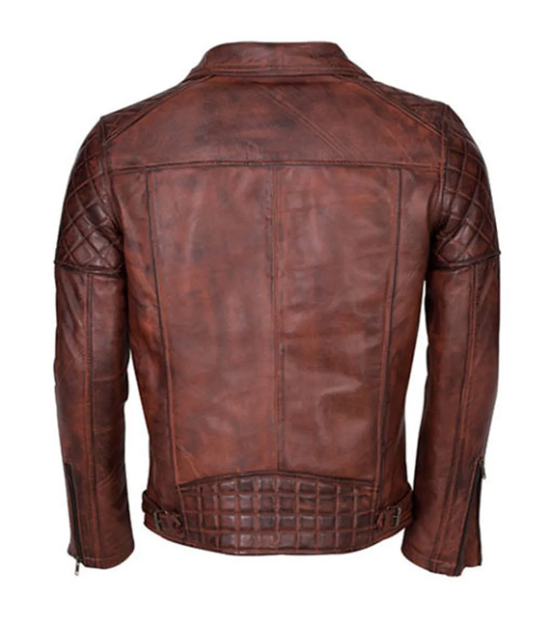 Upper Pocket Brown Leather Jacket Men's