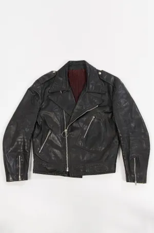 Vintage 1970's Moto Leather Jacket D Pocket (Men's Medium/Large)