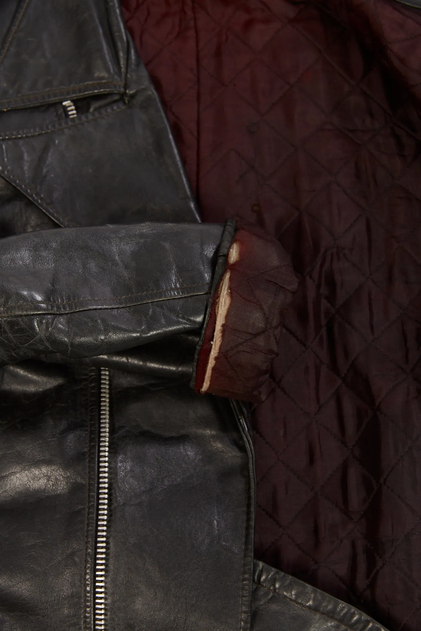 Vintage 1970's Moto Leather Jacket D Pocket (Men's Medium/Large)