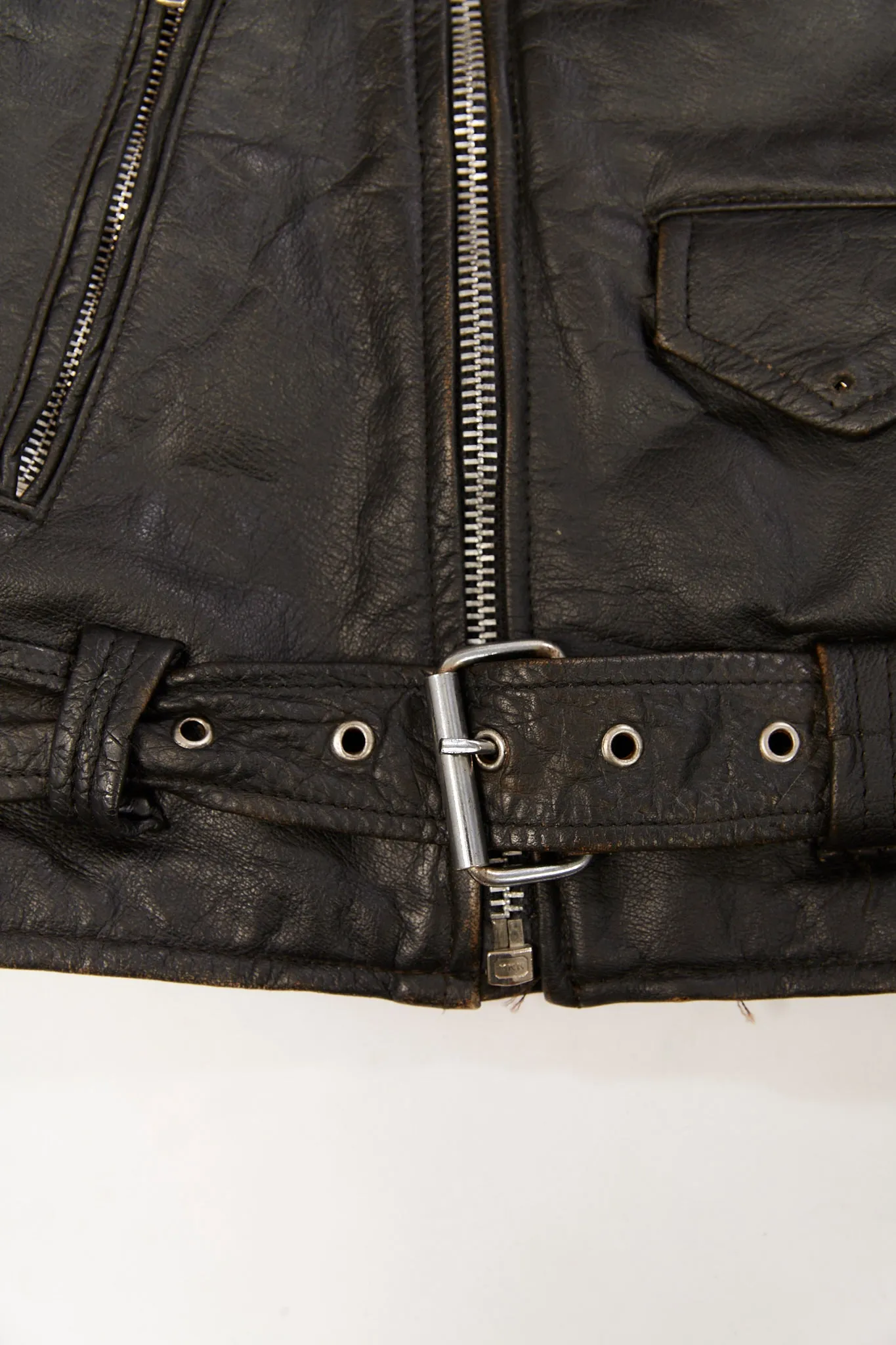 Vintage Classic Black Moto Leather Jacket (fits like a Men's extra small/small)