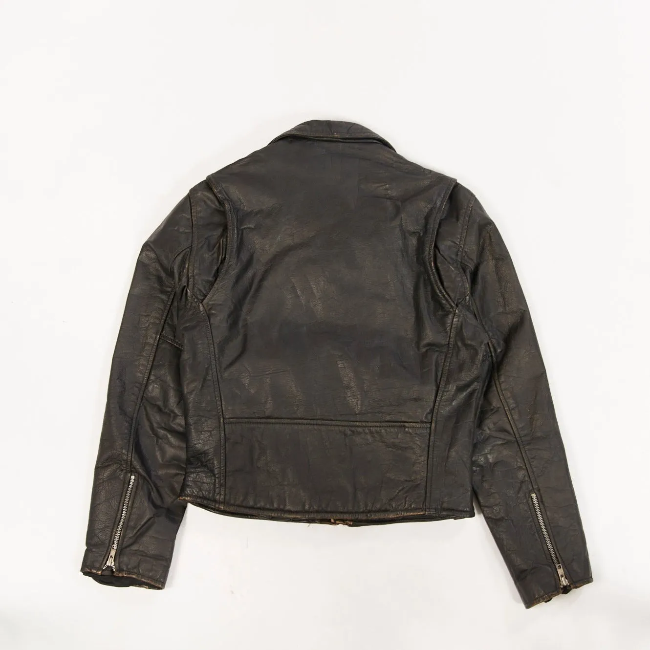 Vintage Classic Black Moto Leather Jacket (fits like a Men's extra small/small)