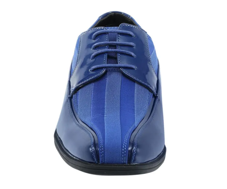 Viotti Men's Derby Shoes Patent Leather 179 Royal Blue