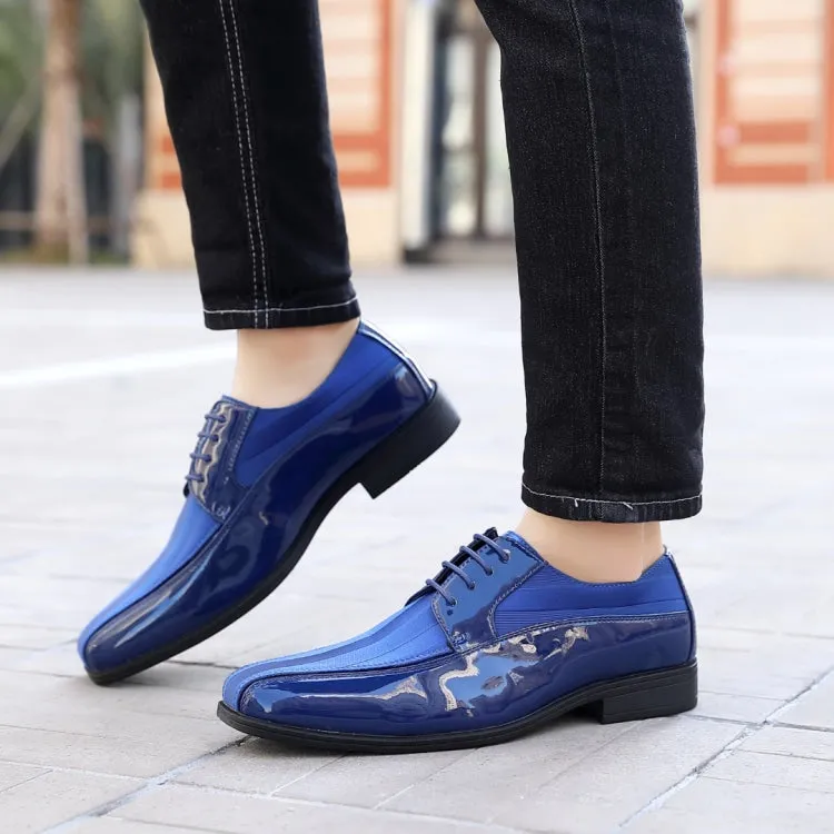 Viotti Men's Derby Shoes Patent Leather 179 Royal Blue