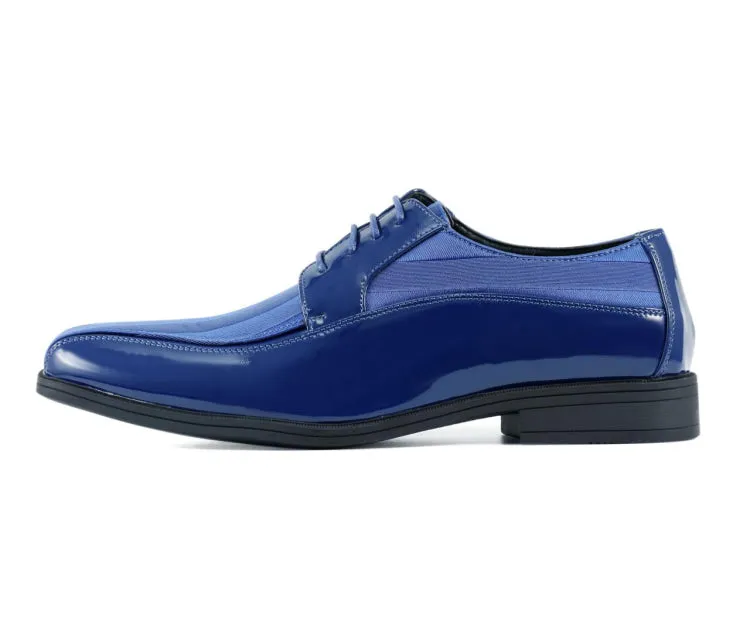 Viotti Men's Derby Shoes Patent Leather 179 Royal Blue