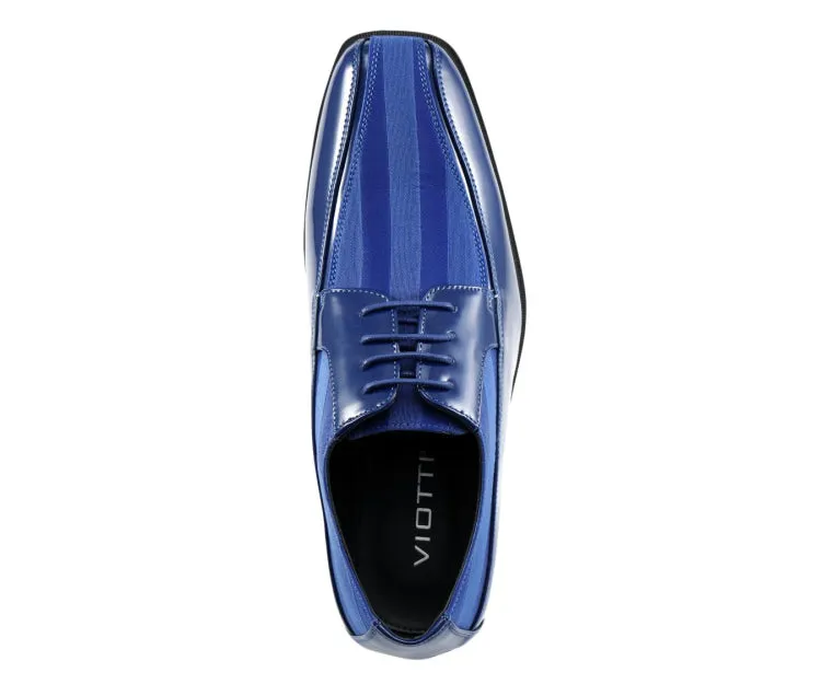 Viotti Men's Derby Shoes Patent Leather 179 Royal Blue