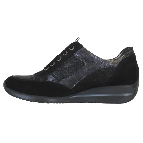 Waldlaufer  Wide Fit Trainers -980008-Black