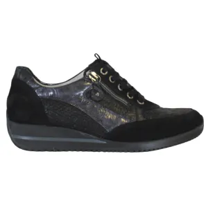 Waldlaufer  Wide Fit Trainers -980008-Black